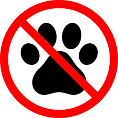 No animals. No dogs sign line icon