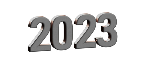 Happy New Year 2023. 3D illustration numbers isolated
