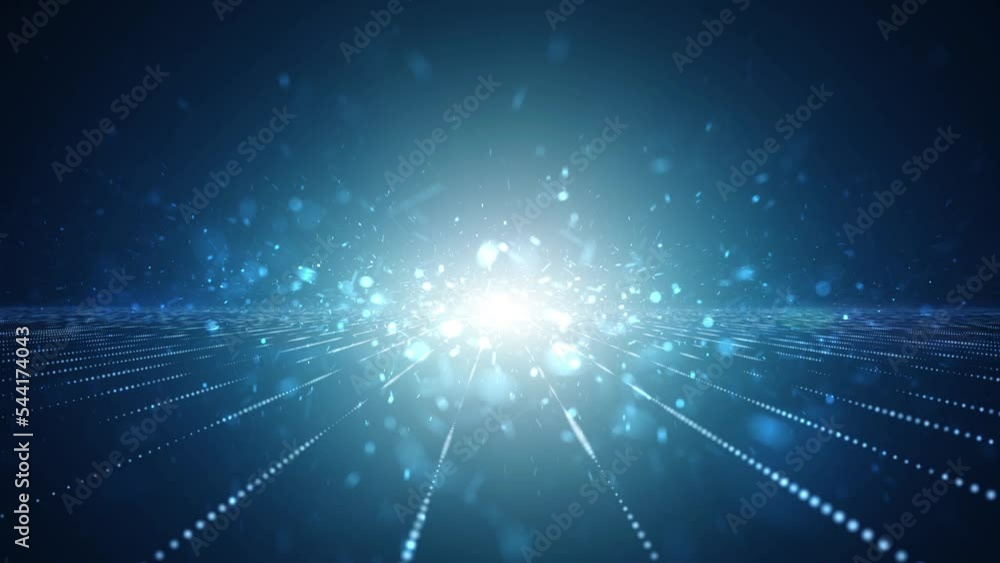 Poster infinity dotted lines with flicker particles looped copy space loop animation background.