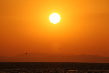 Sunset over the sea