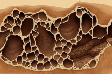 Ants colony. Cross-section illustration of tunnel system inside nest of ants.