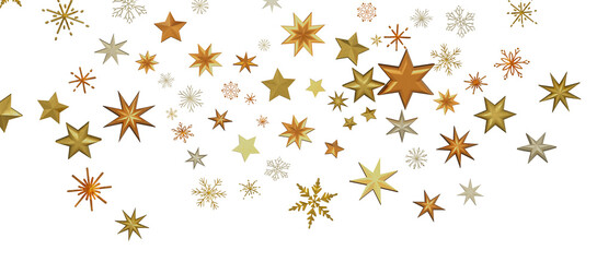 Holiday golden decoration, glitter frame isolated