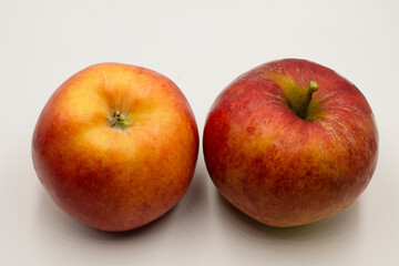 red apples on white background