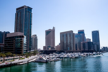 Obraz na płótnie Canvas Dubai skyscrapers view. Modern arab city architecture