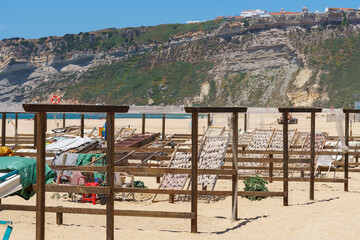 Sun-drying fish in Nazaré, Estremadura, Leiria disctrict, Portugal