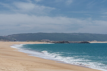 Obraz premium Nazaré beach, Estremadura, Leiria, Portugal