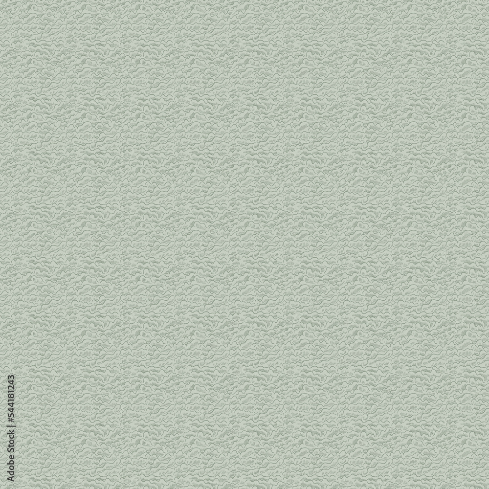 Poster vector seamless pattern with hand-drawn sea waves in retro style. decorative repeating illustration 