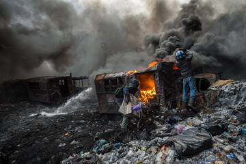 Orange revolution on the Maidan in Kyiv, Ukraine. Street riots and protests. January 2014