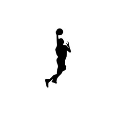 Fototapeta na wymiar Vector illustration of a basketball player for an icon, symbol or logo. basketball player silhouette