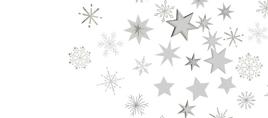 A gray whirlwind of golden snowflakes and stars. New