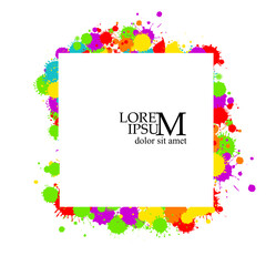 Fototapeta premium colored frame made of blots. Vector illustration