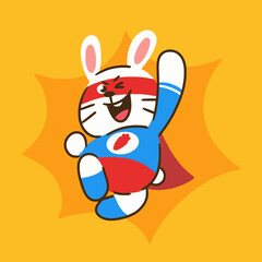 super hero little rabbit great adventure 1 character doodle vector art asset