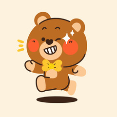 daily life of gentle teddy bear 1 character doodle vector art asset
