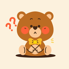 daily life of gentle teddy bear 4 character doodle vector art asset