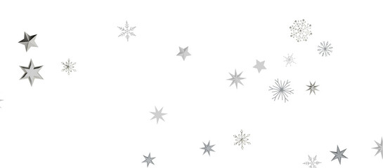 With Realistic Snowflakes Overlay On Light Silver Backdrop. Xmas Holidays