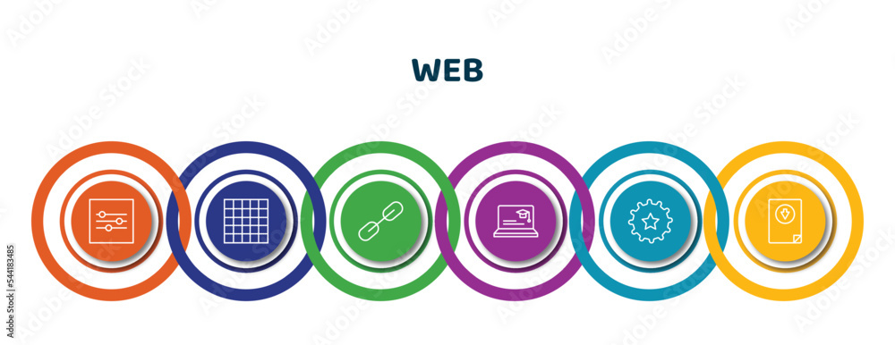Poster editable thin line icons with infographic template. infographic for web concept. included on slider,