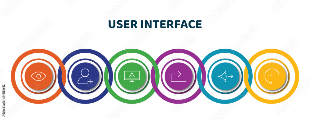 Aufkleber editable thin line icons with infographic template. infographic for user interface concept. included