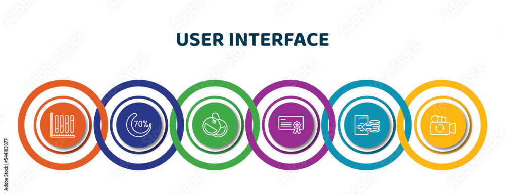 Poster editable thin line icons with infographic template. infographic for user interface concept. included