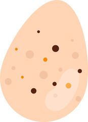 Quail egg in eggshell icon. Flat vector illustration.