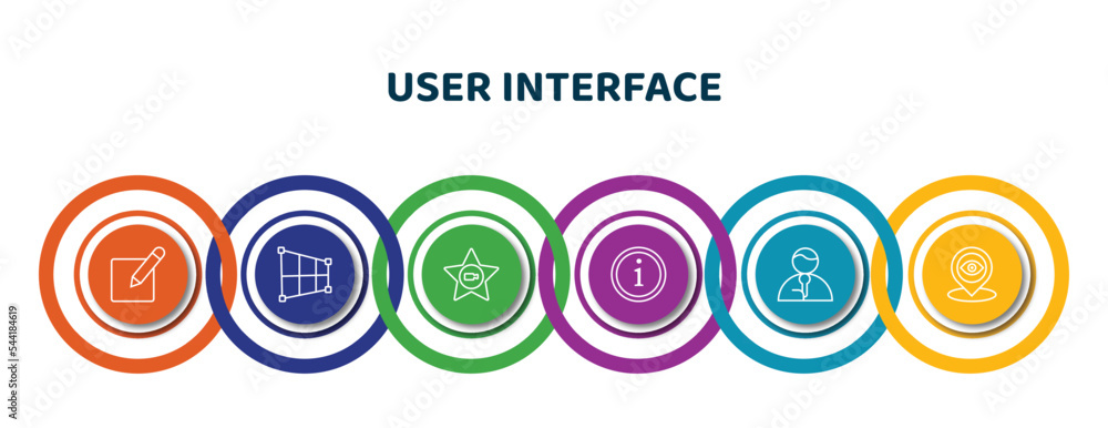 Poster editable thin line icons with infographic template. infographic for user interface concept. included