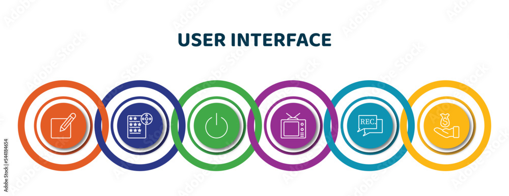 Poster editable thin line icons with infographic template. infographic for user interface concept. included