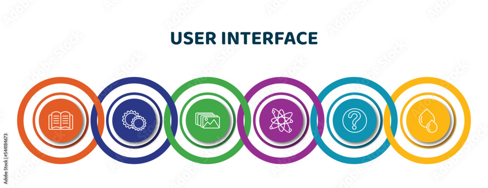 Aufkleber editable thin line icons with infographic template. infographic for user interface concept. included