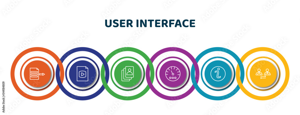 Poster editable thin line icons with infographic template. infographic for user interface concept. included