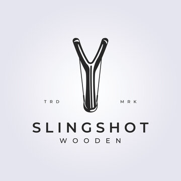 retro style slingshot vector logo illustration design