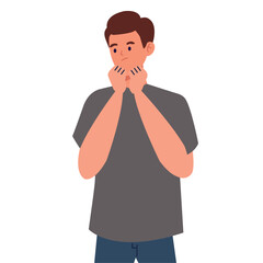 man with terrified mood