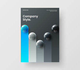 Original realistic balls book cover layout. Unique booklet design vector concept.