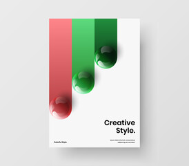 Simple poster design vector illustration. Modern realistic balls catalog cover template.