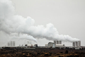 Fototapeta na wymiar Geothermal Power Plant, Reykjanes Peninsula, Iceland