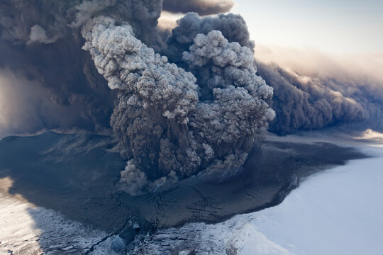 Eyjafjallaj&ouml;kull Volcano Eruption,  Hvolsvelli, Iceland