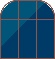 Wide arch window flat illustration