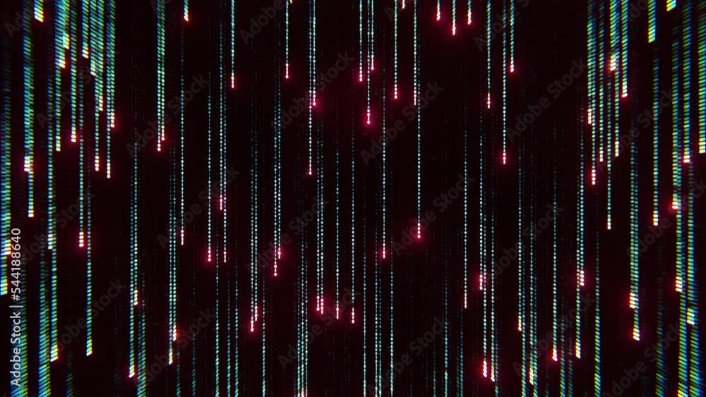 Poster abstract matrix effect with running lines of code. design. cyber reality of millions of tiny symbols