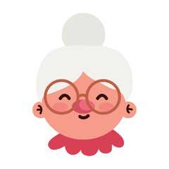 cute grandmother head character