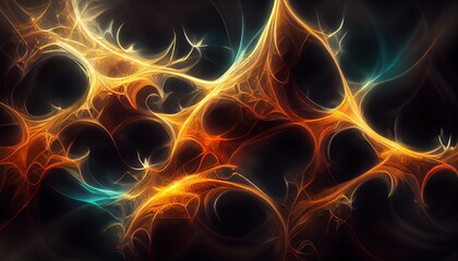 Abstract golden fractal art background of chaotic cosmic energy