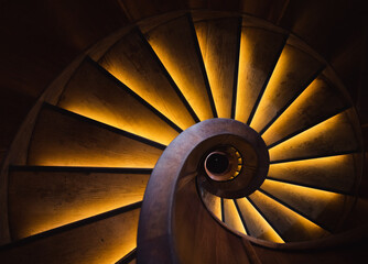 wooden spiral staircase   © Agata Kadar
