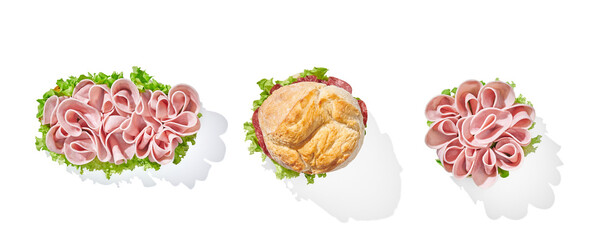 Fresh and tasty sandwich on white background