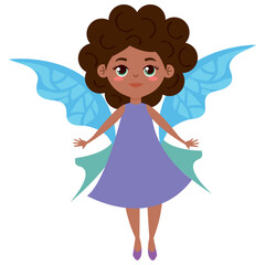 cute afro fairy flying