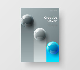 Premium 3D balls brochure template. Abstract corporate identity vector design concept.