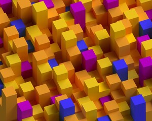 3d render of pixelated background made of cubes