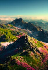 sunset in the mountains