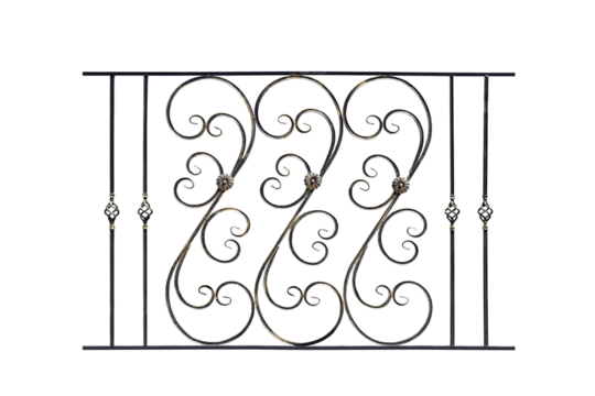Decorative steel  banisters, fence.