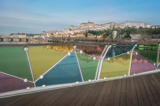 Pedro e Ines Bridge and Coimbra skyline - Coimbra, Portugal