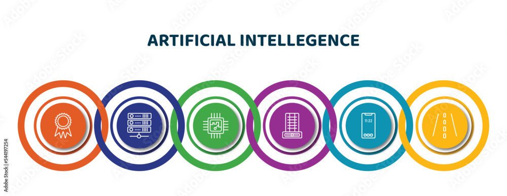 Poster editable thin line icons with infographic template. infographic for artificial intellegence concept.