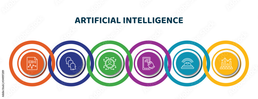 Poster editable thin line icons with infographic template. infographic for artificial intelligence concept.