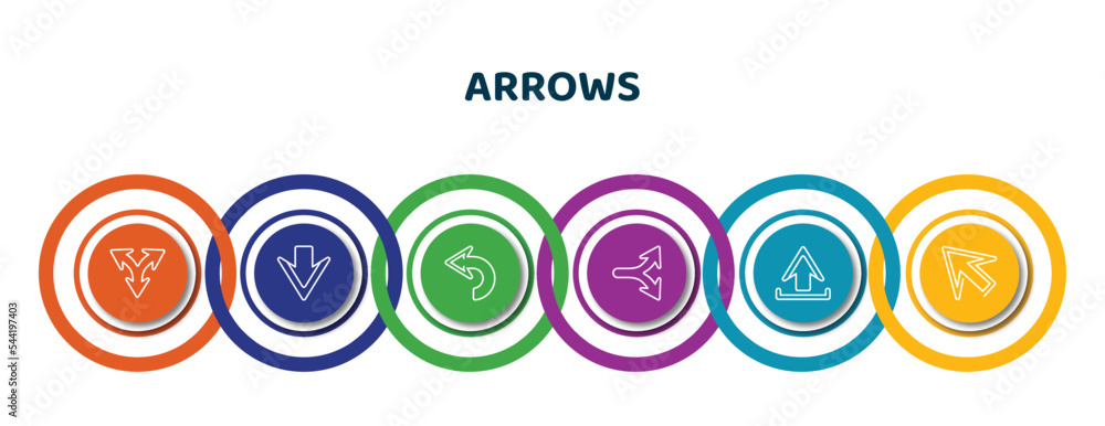 Poster editable thin line icons with infographic template. infographic for arrows concept. included split t