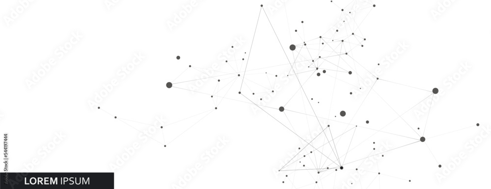 Poster Abstract science atom technology. Connection dot and line. Biology structure design