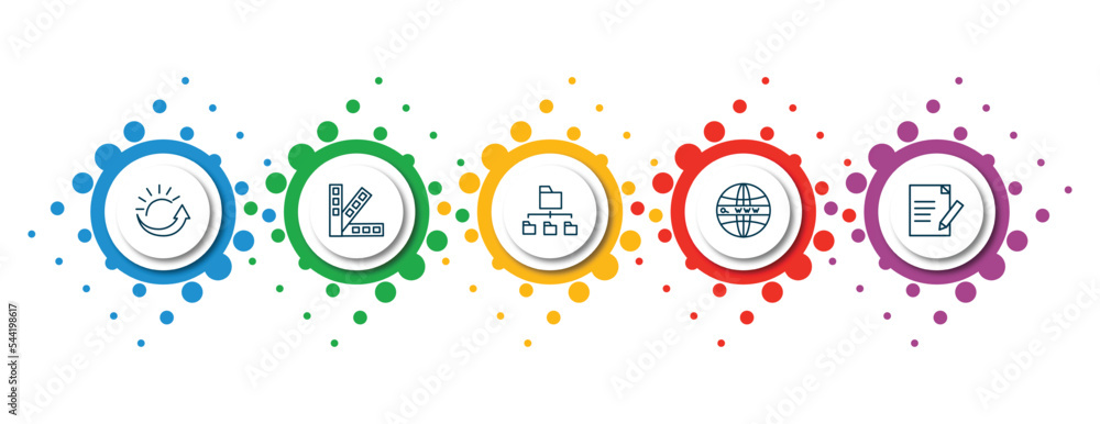 Poster editable thin line icons with infographic template. infographic for web hosting concept. included up